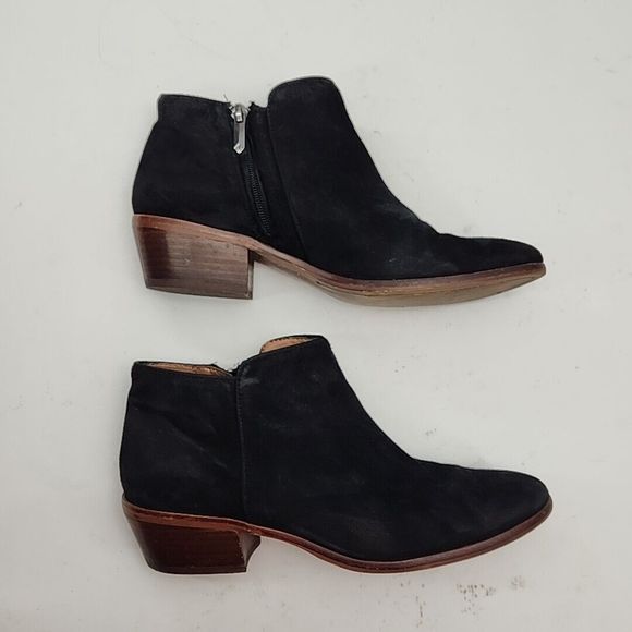 Sam Edelman Ankle Bootie Black Suede 1.75" Heel Women's 8.5 Zip Boot Shoe - Picture 4 of 16